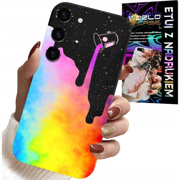 Custodia Per Samsung Galaxy S23 Plus - Motivi Colorati Arcobaleno, Vernice + Lamina-image