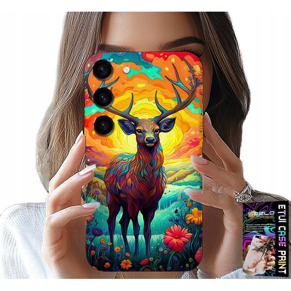 Custodia Per Samsung Galaxy S23 Plus - Disegni Colorati Cervi Alci Animali Della Foresta-image