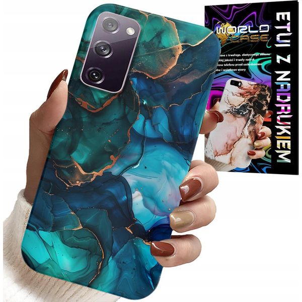 Custodia Per Samsung Galaxy S20 Fe - Design Del Retro In Marmo Blu Verde-image