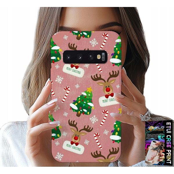 Custodia Per Samsung Galaxy S10 Plus - Renna Natalizia Albero Di Natale Disegni Di Canna-image