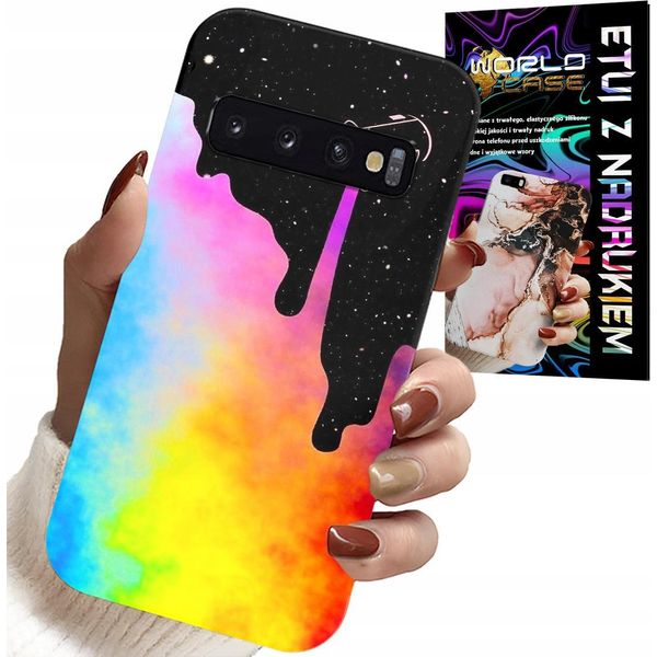 Custodia Per Samsung Galaxy S10 Plus - Motivi Colorati Arcobaleno, Vernice + Lamina-image