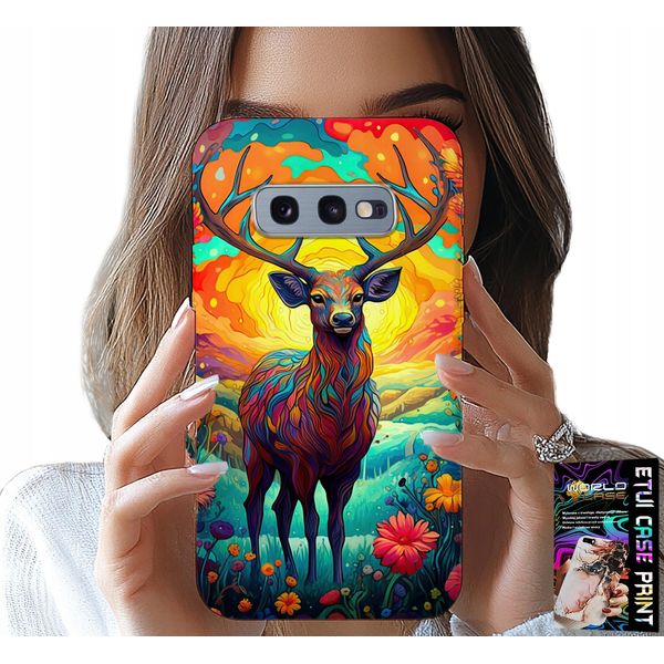 Custodia Per Samsung Galaxy S10E - Disegni Colorati Cervi Alci Animali Della Foresta-image