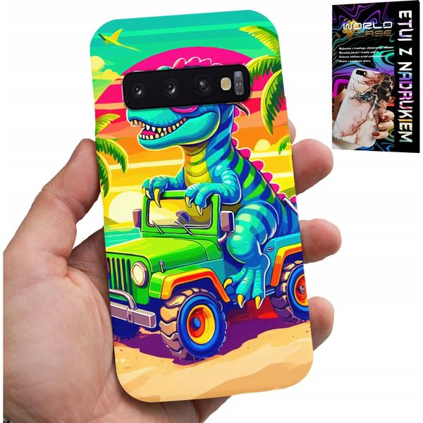 Custodia Per Samsung Galaxy S10 Plus - Dinosauro In Un Camion Per Bambini-image
