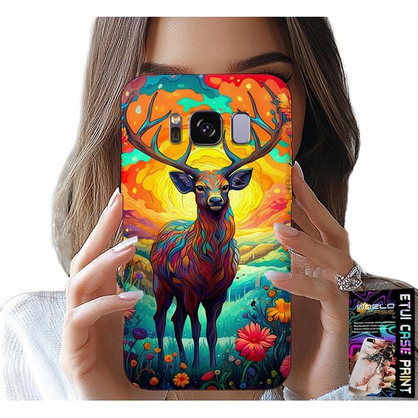 Custodia Per Samsung Galaxy S8 - Disegni Colorati Cervi Alci Animali Della Foresta-image