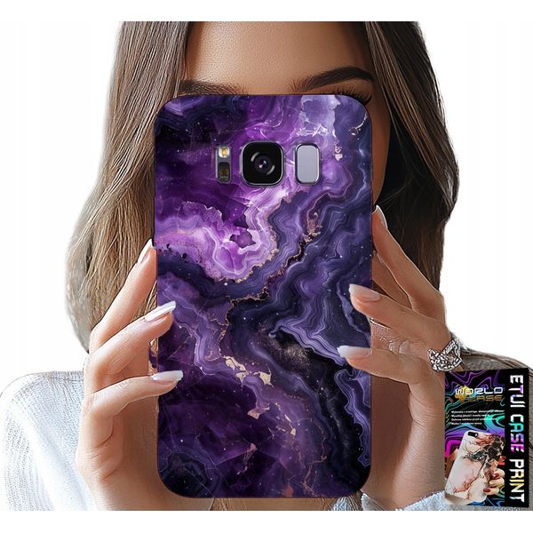 Custodia Per Samsung Galaxy S8 - Marmo Viola Moda Donna + Pellicola-image