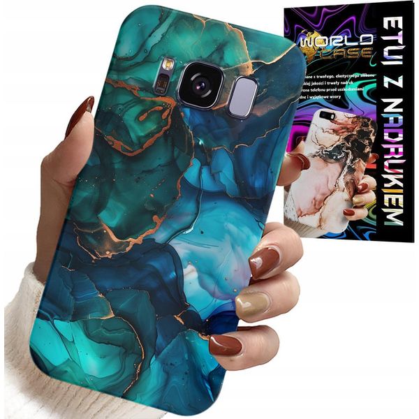 Custodia Per Samsung Galaxy S8 - Design Del Retro In Marmo Blu Verde-image