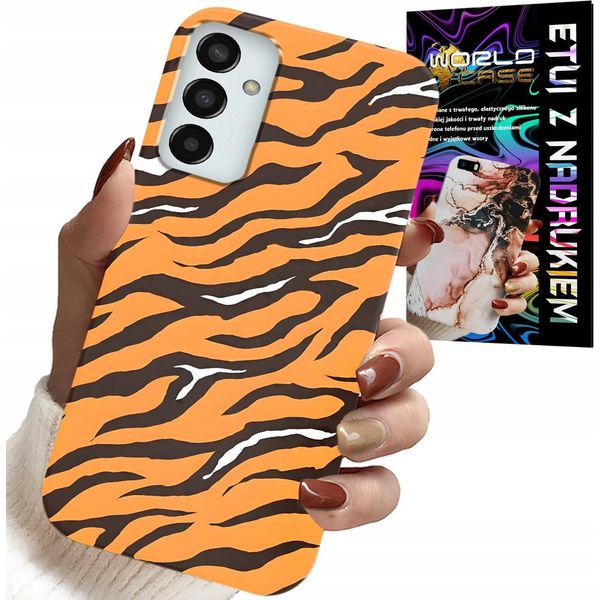 Custodia Per Samsung Galaxy M23 - Cover Posteriore A Strisce Di Tigre + Vetro-image