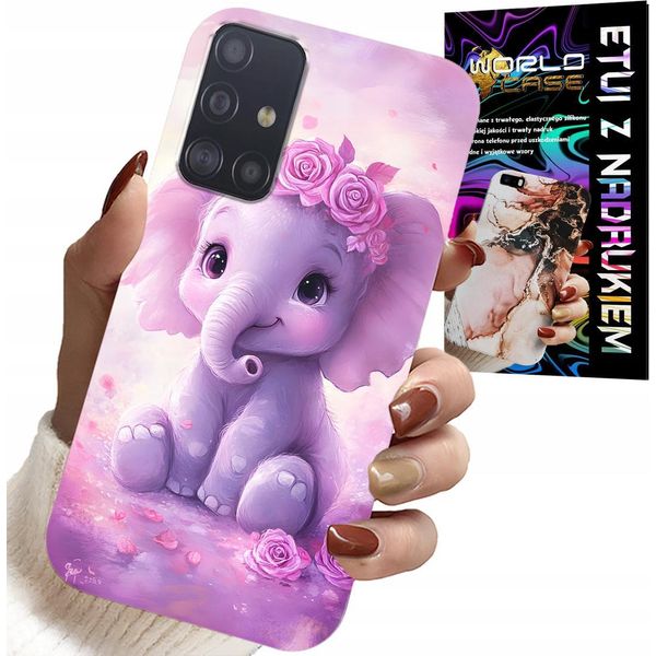 Custodia Per Samsung Galaxy A51 - Elefante Dolce Su Sfondo Rosa Custodia + Pellicola-image