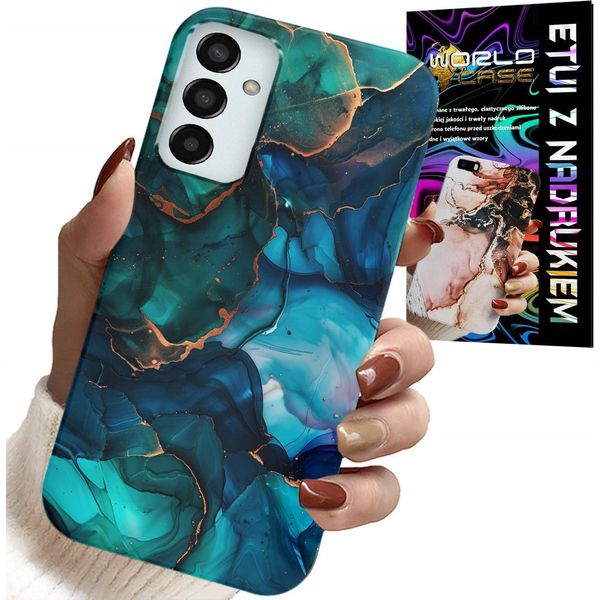 Custodia Per Samsung Galaxy M13 4G - Design Del Retro In Marmo Blu Verde-image