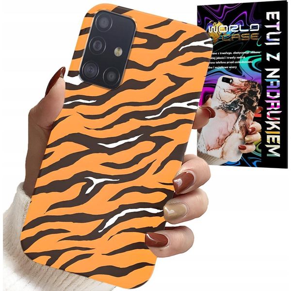 Custodia Per Samsung Galaxy M31S - Cover Posteriore A Strisce Di Tigre + Vetro-image