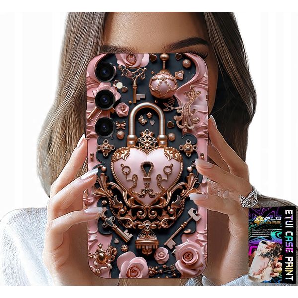 Custodia Per Samsung Galaxy A54 5G - Design Femminile E Alla Moda, Lucchetto Cuore Rosa-image