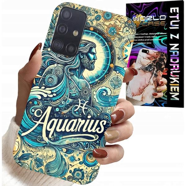 Custodia Per Samsung Galaxy A51 - Segno Zodiacale, Acquario, Retro Astronomico-image