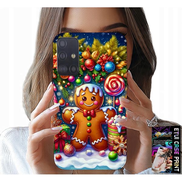 Custodia Per Samsung Galaxy A71 - Pan Di Zenzero, Disegni Di Caramelle + Vetro-image