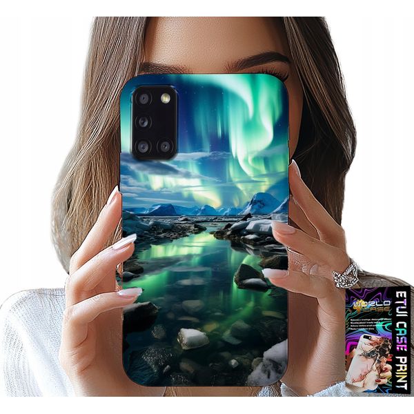 Custodia Per Samsung Galaxy A31 - Custodia Alaska Aurora Boreale + Vetro-image