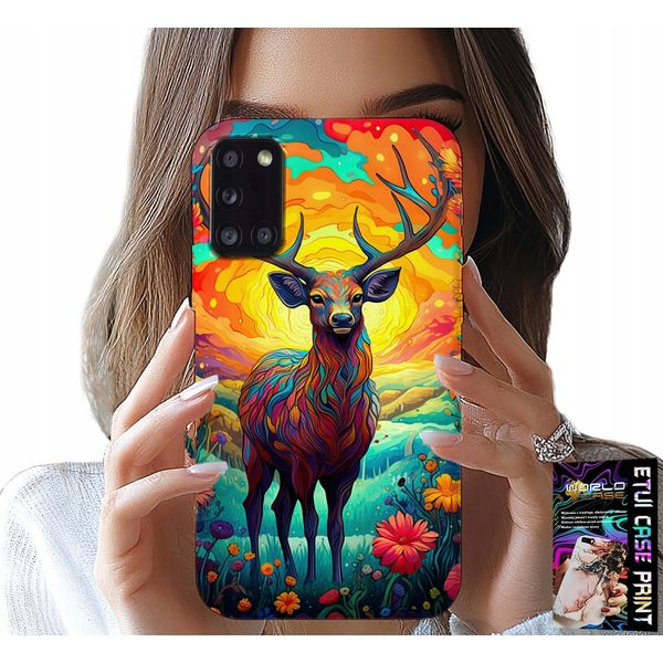 Custodia Per Samsung Galaxy A31 - Disegni Colorati Cervi Alci Animali Della Foresta-image
