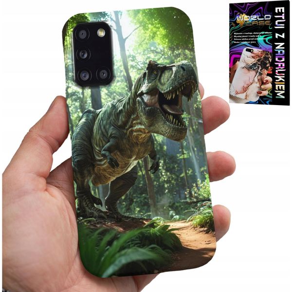 Custodia Per Samsung Galaxy A31 - Custodia Dinosauro Tirannosauro + Vetro-image