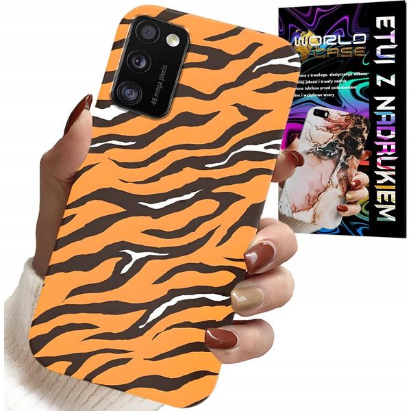 Custodia Per Samsung Galaxy A41 - Cover Posteriore A Strisce Di Tigre + Vetro-image