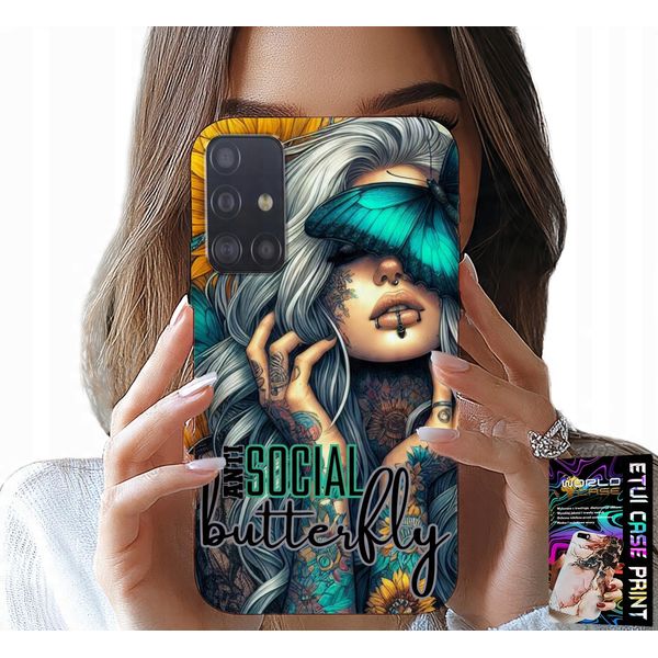 Custodia Per Samsung Galaxy A51 - Anti Social, Butterfly, Butterfly, Femminile-image