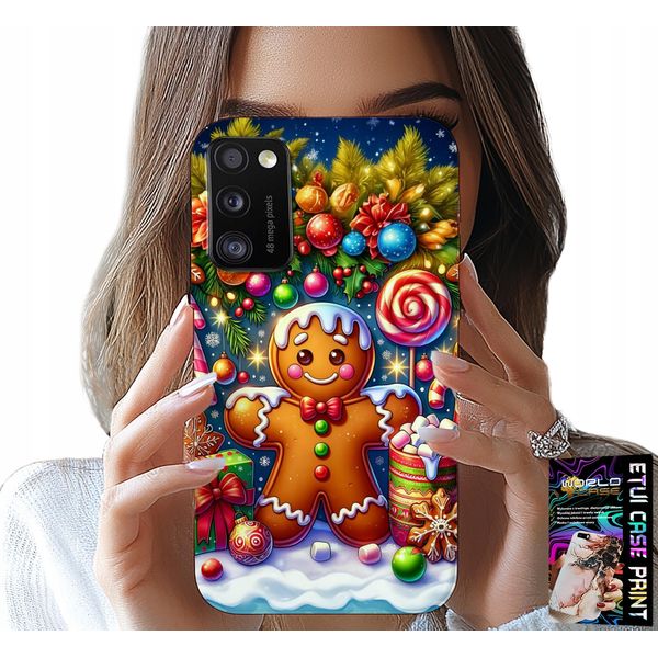 Custodia Per Samsung Galaxy A41 - Pan Di Zenzero, Disegni Di Caramelle + Vetro-image