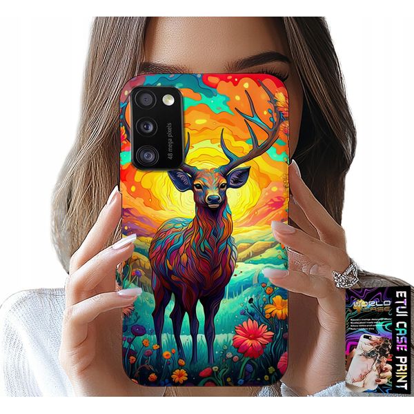 Custodia Per Samsung Galaxy A41 - Disegni Colorati Cervi Alci Animali Della Foresta-image