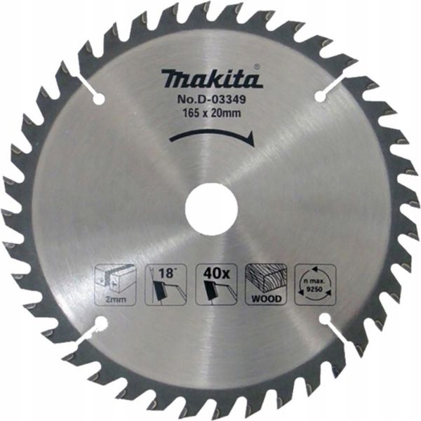 Makita D-03349 Lama Circolare Standard Tct 165 X 20 Mm 40T Legno-image