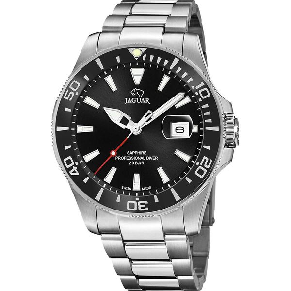 Jaguar J860/D Pro Diver Orologio Da Uomo In Acciaio Inossidabile Con Data Argento-image