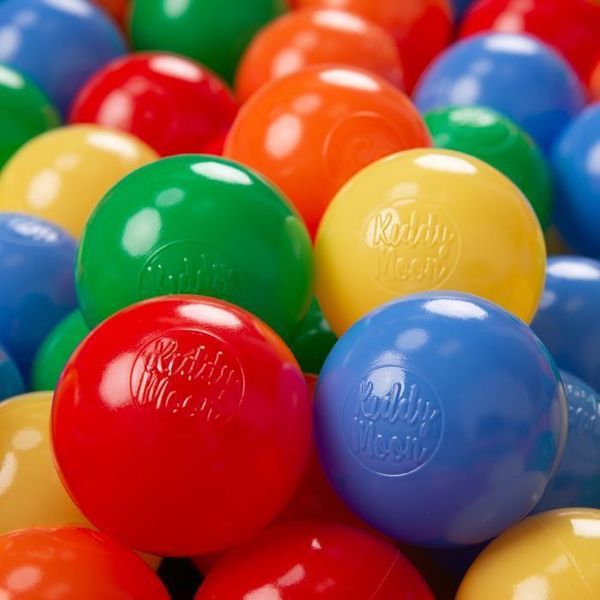 Kiddymoon 100 Palline Per Bambini ∅ 6Cm Per Giocare Nella Vasca Da Bagno Palline Di Plastica Per Bambini Eu, Giallo/Verde/Blu/Rosso/Arancio-image