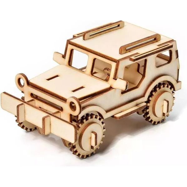 Puzzle In Legno 3D Modello Jeep-image