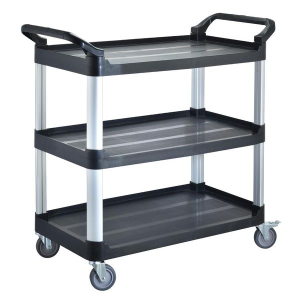 Carrello Di Servizio Bpt Con 3 Ripiani Carrello Da Cucina Divisorio, Capacità Di Carico 250 Kg, Carrello Di Pulizia In Ristorante, Carrello Di Sgombero Della Cucina Della Scuola Dell'hotel-image