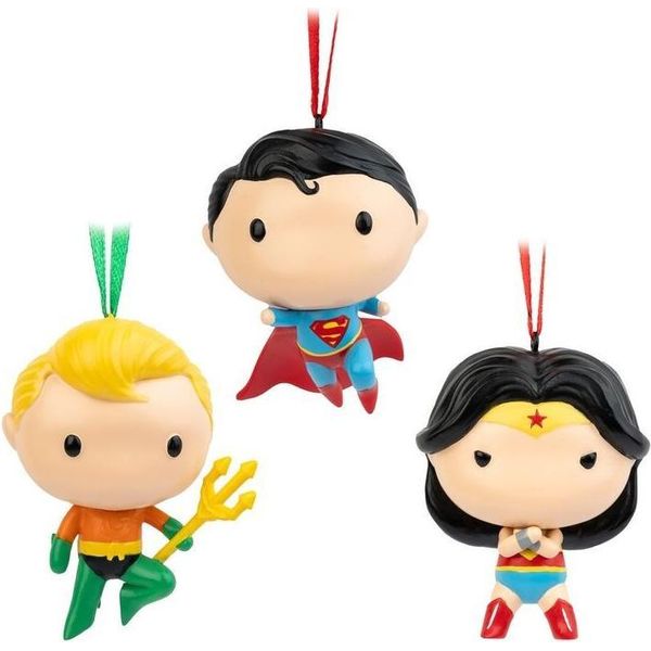 Erik Editores Dc Comics Superman Wonder Woman Aquaman E Set Di 3 Decorazioni Di Natale Multicolore Taglia Unica-image