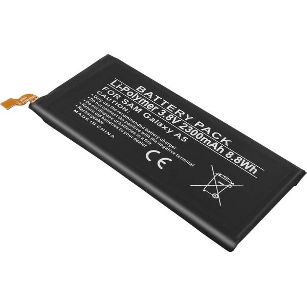 Avizar, Batteria Di Ricambio Per Galaxy A5 Li-Polymer 3.8V 2300Mah 8.8Wh, Nero-image