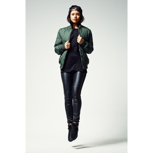 Urban Classics Donna Diamond Quilt Nylon Jacket Oliva - S-image