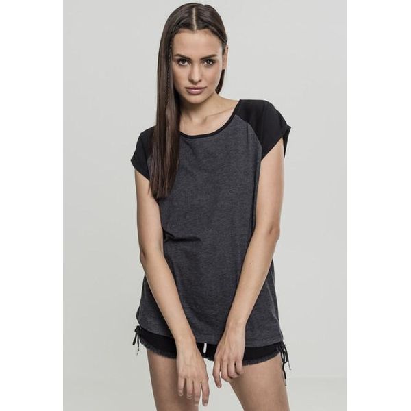 Urban Classics Donna - Raglan Top A Contrasto Antracite - Xxl-image