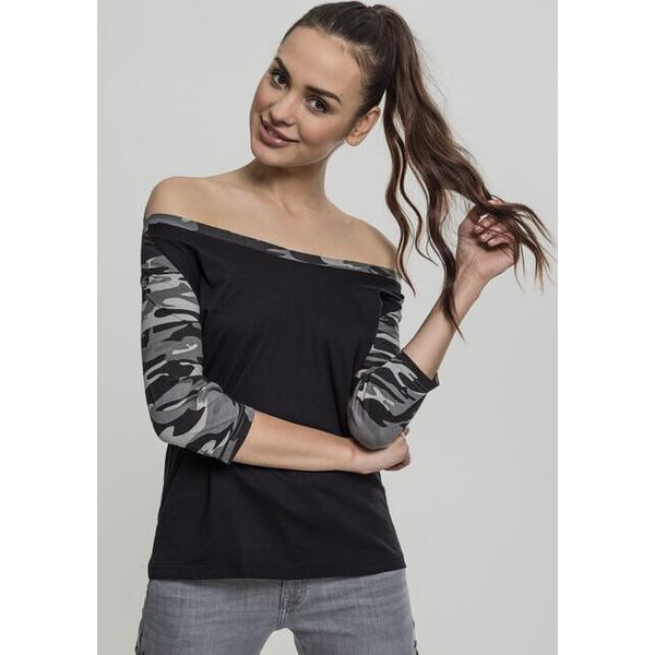 Urban Classics Donna - 3/4 Raglan Manica Lunga Schwarz - 5XL-image