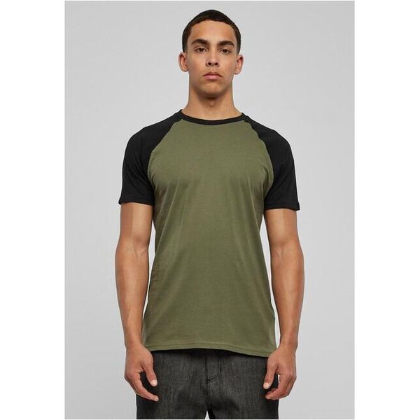 Urban Classics - Maglietta Raglan A Contrasto Oliv / Schwarz - M-image