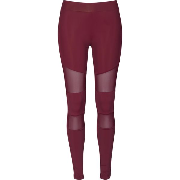 Urban Classics Donna - Leggings Tech Mesh Port Weinrot - Xs-image
