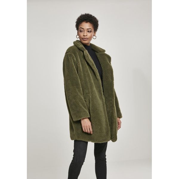 Urban Classics Donna - Mantello Sherpa Oversized Schwarz - Xx-image