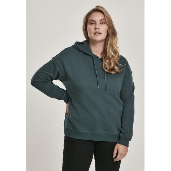 Urban Classics TB1524 | Felpa Con Cappuccio Da Donna Con Polsini A Coste Larghe - Colore: Bottlegreen - Taglia: L-image