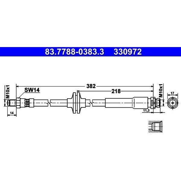 Ate 83.7788-0383.3 - Tubo Freno Oe BP4L 43 980D Per S40 Ii (544), 3 (Bk), 3 (Bl), 5 (CR19), 5 (Cw), C30 (533), C70 Ii Cabriolet (542), V50 (545)-image