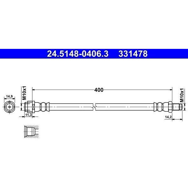 Ate 24.5148-0406.3 - Oe A 212 428 00 35 Tubo Freno Per Classe E (W212), Classe E (S212), Cls (C218), Cls (X218)-image