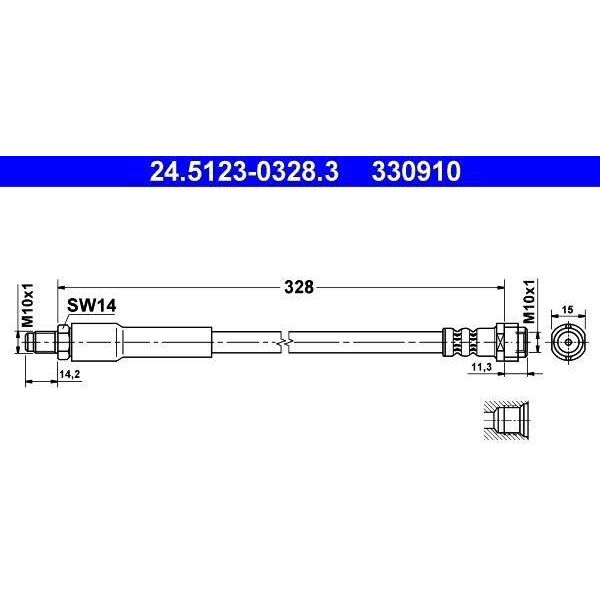 Ate 24.5123-0328.3 - Oe 639 428 04 35 Tubo Freno Per Viano (W639), Vito (W639)-image