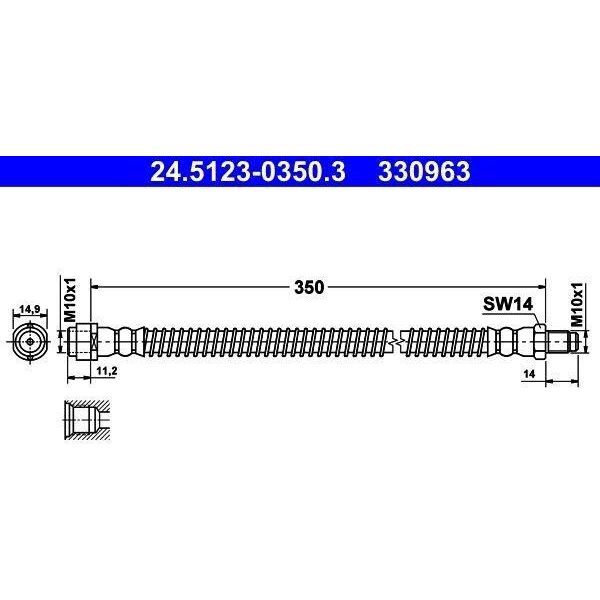 Ate 24.5123-0350.3 - Oe 221 420 02 48 Tubo Freno Per Classe S (W221), Classe S (W222), Classe S (A217), Classe S (C216), Classe S (C217)-image