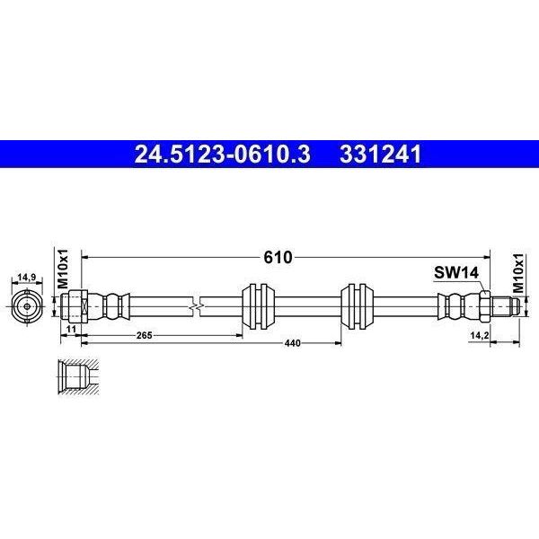 Ate 24.5123-0610.3 - Oe 164 420 02 48 Tubo Freno Per Classe Gl (X164), Classe M (W164)-image