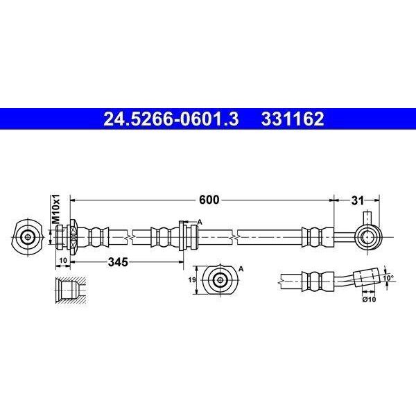 Ate 24.5266-0601.3 - Oe 46210 JD000 Tubo Freno Per Qashqai +2 I (J10), Qashqai Ii (J11)-image