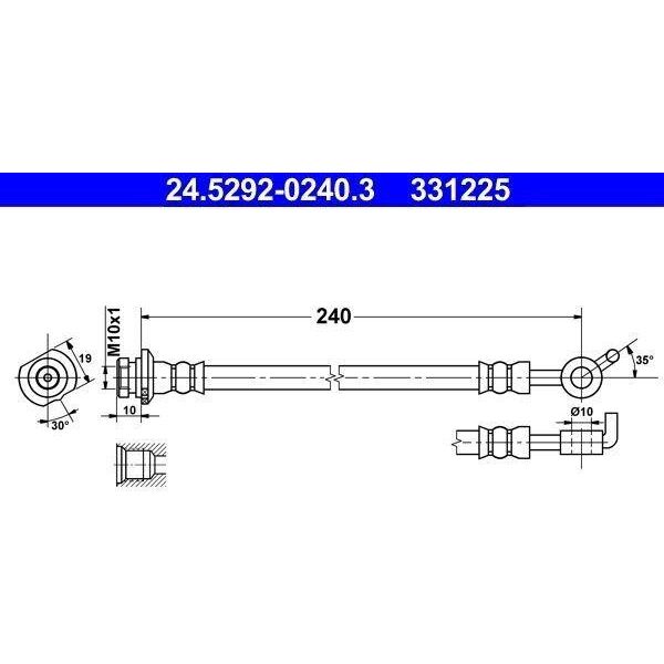 Ate 24.5292-0240.3 - Tubo Freno Oe 46210 JD620 Per Qashqai +2 I (J10), Qashqai Ii (J11)-image