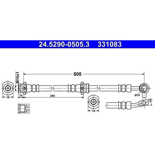 Ate 24.5290-0505.3 - Tubo Freno Oe 46210 8H305 Per X-Trail (T30)-image