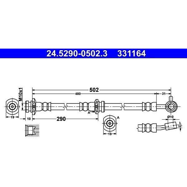 Ate 24.5290-0502.3 - Tubo Freno Oe 46210 8H300 Per X-Trail (T30)-image