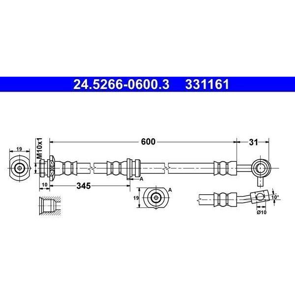 Ate 24.5266-0600.3 - Oe 46210 JD005 Tubo Freno Per Qashqai +2 I (J10), Qashqai Ii (J11)-image
