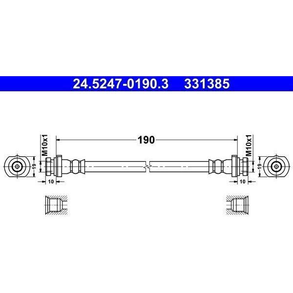 Ate 24.5247-0190.3 - Oe 46210 JD600 Tubo Freno Per Qashqai +2 I (J10), Qashqai Ii (J11)-image