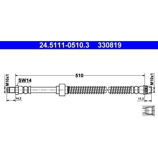 Ate 24.5111-0510.3 - Tubo Freno Oe 46201 00QAH Per Movano (X70)-image